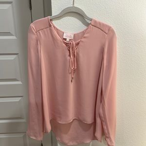 Devlin Baby Pink Long Sleeve Blouse